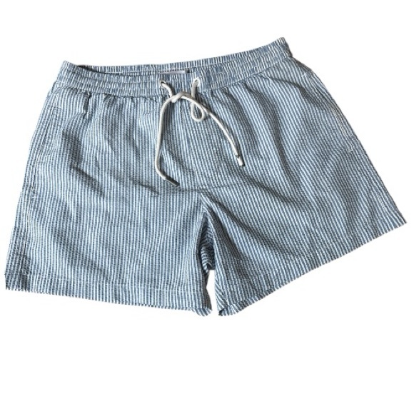 Zara Other - ✨ Zara Men's Blue and White Striped Swim Shorts ✨